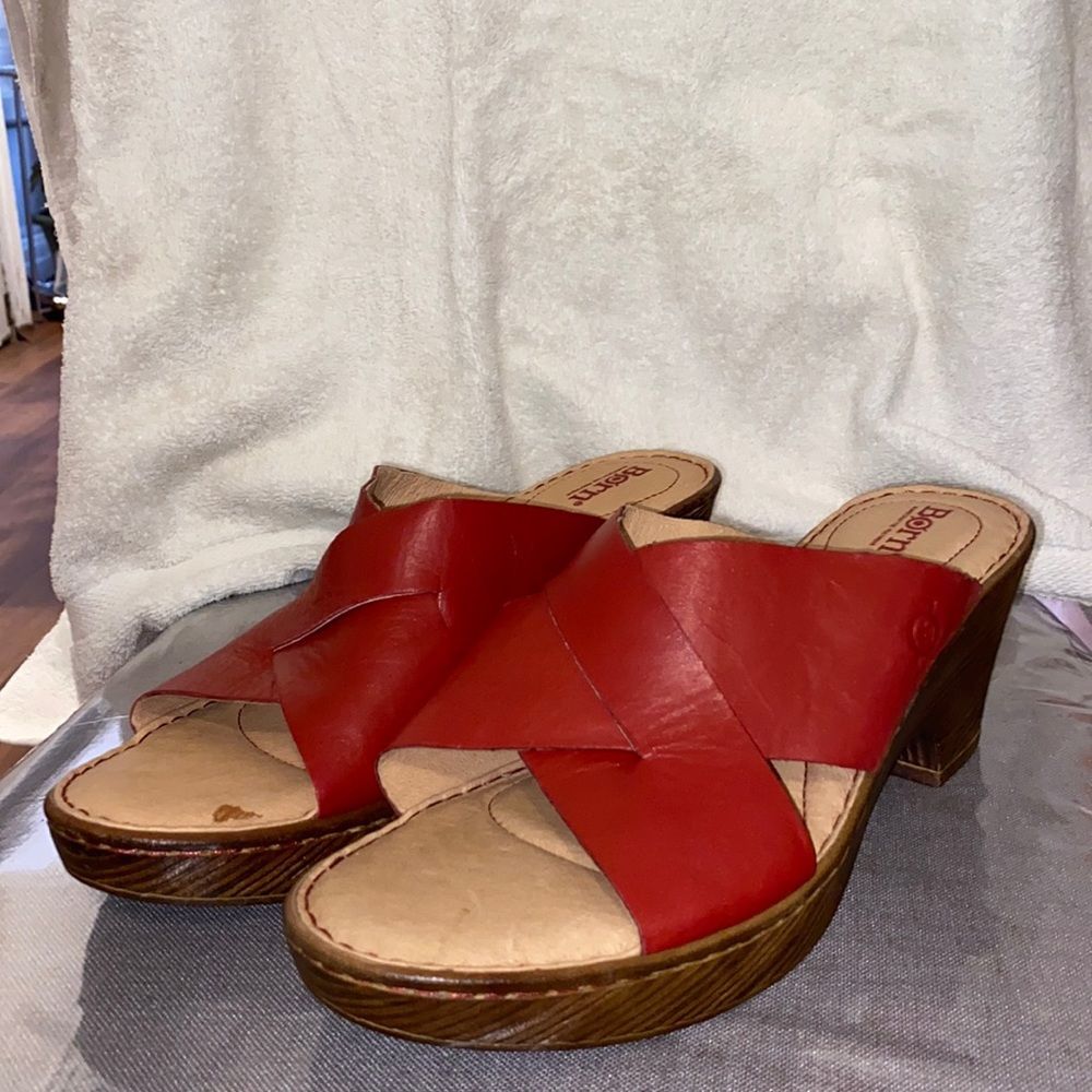 Born Red leather heel size 11